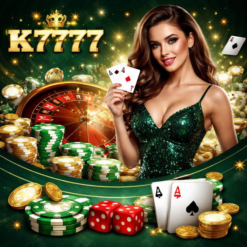 K7777 slot machine artwork on the main page